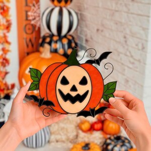 Stained Glass Pumpkin Window  Suncatcher, Pumpkin Decor, Halloween Gift, Halloween Pumpkin Ornament Spooky, Halloween Window Hanging Decor