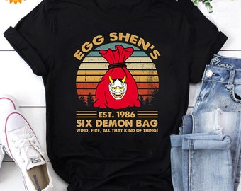 Egg Shen's Est 1986 Six Demon Bag Vintage T-Shirt, Big Trouble In Little China Shirt, 80s Movie Shirt, Victor Wong Shirt, Adventure Shirt