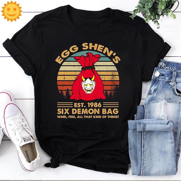 Egg Shen's Est 1986 Six Demon Bag Vintage T-Shirt, Big Trouble In Little China Shirt, 80s Movie Shirt, Victor Wong Shirt, Adventure Shirt
