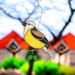 Bird Window Hanging, Bird Stained Glass Suncatcher, Bird Wall Art, Gifts for Grandma, Indoor Decor, Bird Gift for her, Handmade product