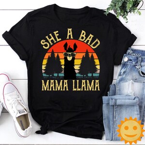 She A Bad Mama Llama Vintage T-Shirt, Teacher Life Shirt, Llama Shirt, Alpaca Shirt, Sheep Shirt, Lamb Shirt, Animal Lovers Shirt