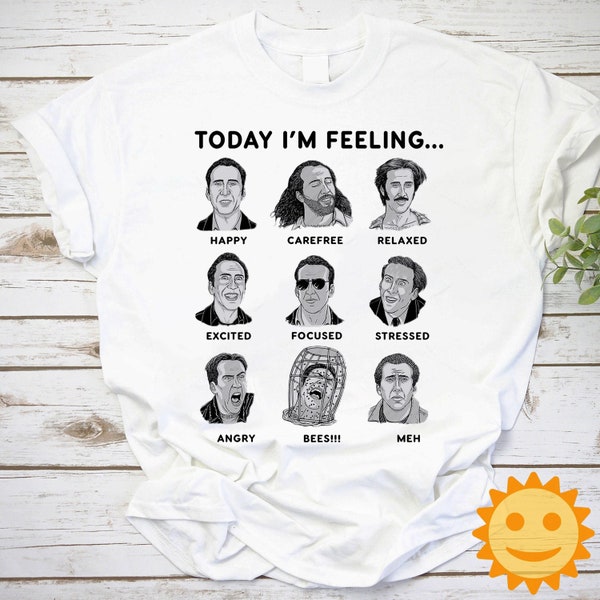 Nicolas Cage Today I'm Feeling Vintage T-Shirt, Nicolas Cage Shirt, Nicolas Cage Lovers Shirt, Actor Shirt, Comedian Shirt, Cage Shirt