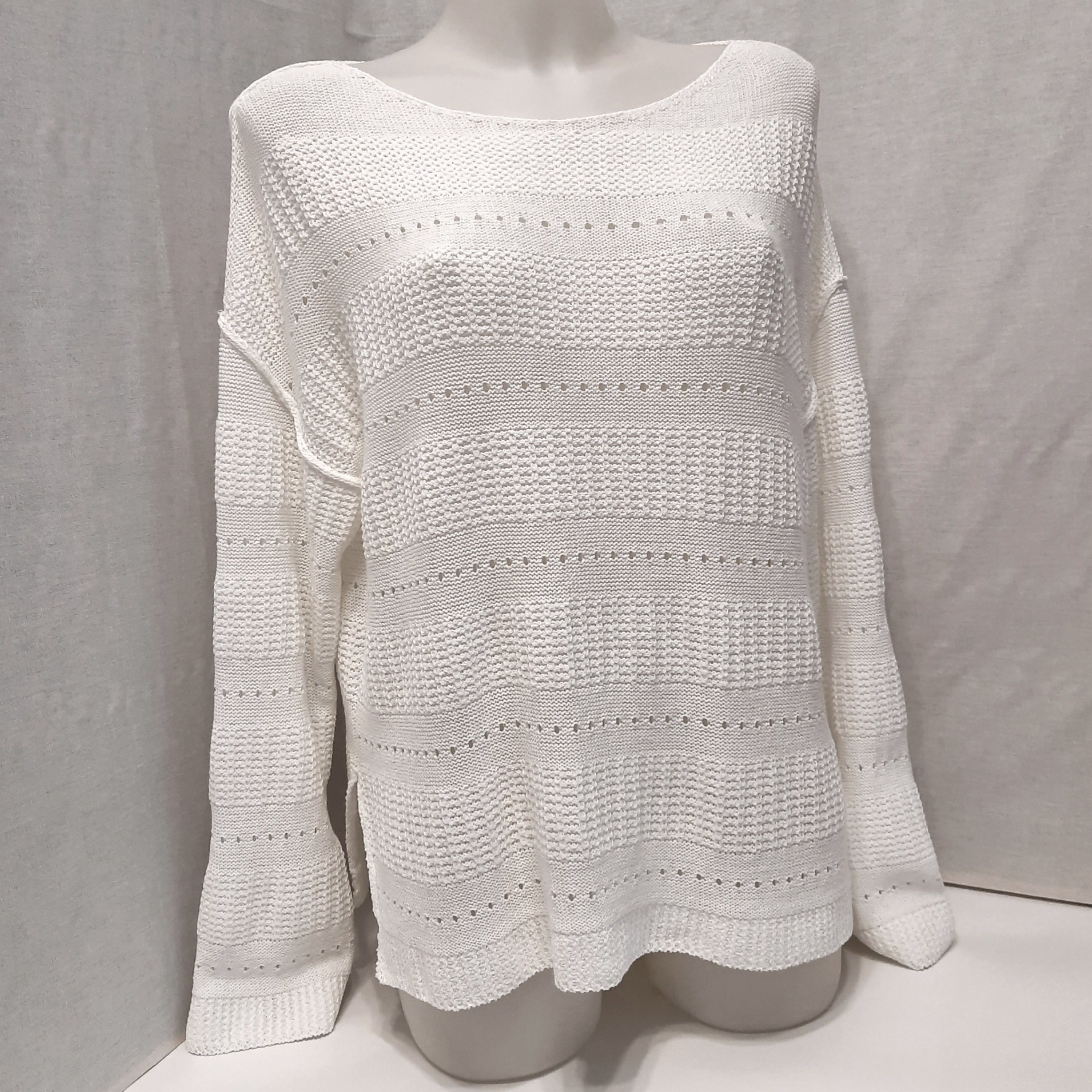 Women's White Cotton Sweater Summer Oversized Pullover Etsy
