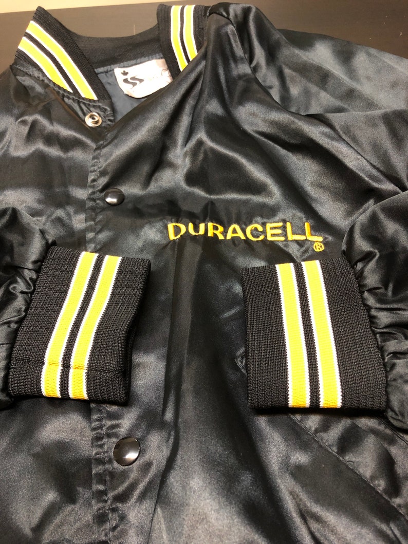 Vintage Duracell Satin Sexton Jacket Medium Men Snap Button Geek Nerd