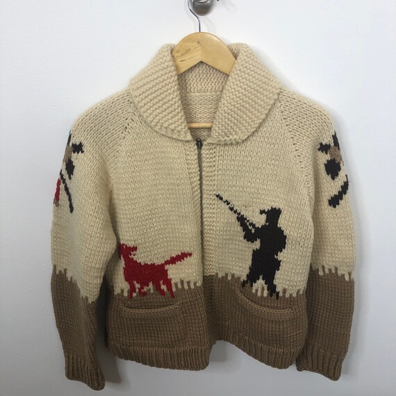 Vintage 50s Mary Maxim Cowichan Sweater S/M Hand K