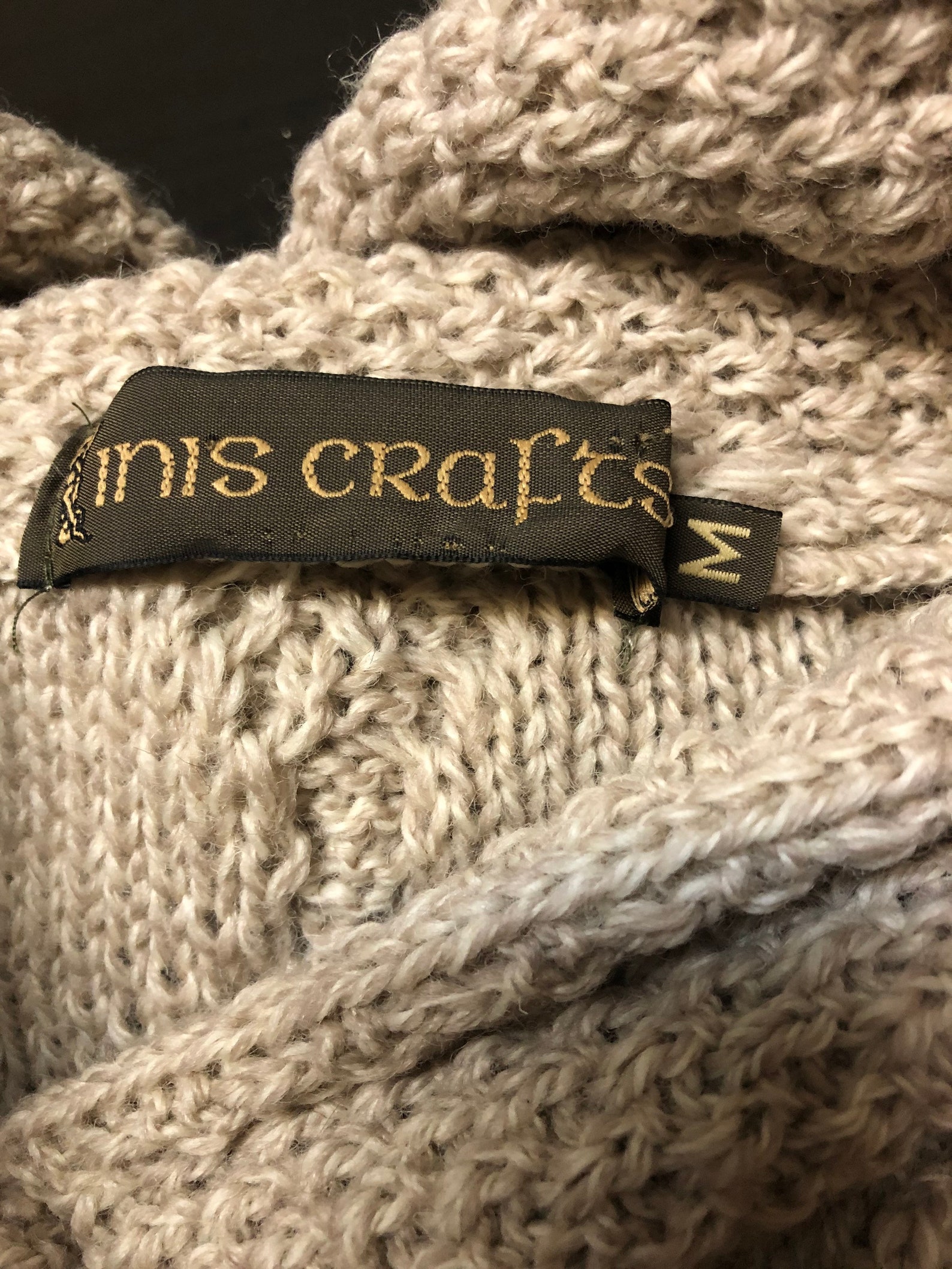 Inis Craft 100% Merino Wool Fisherman Woman M Cable Knit Irish | Etsy