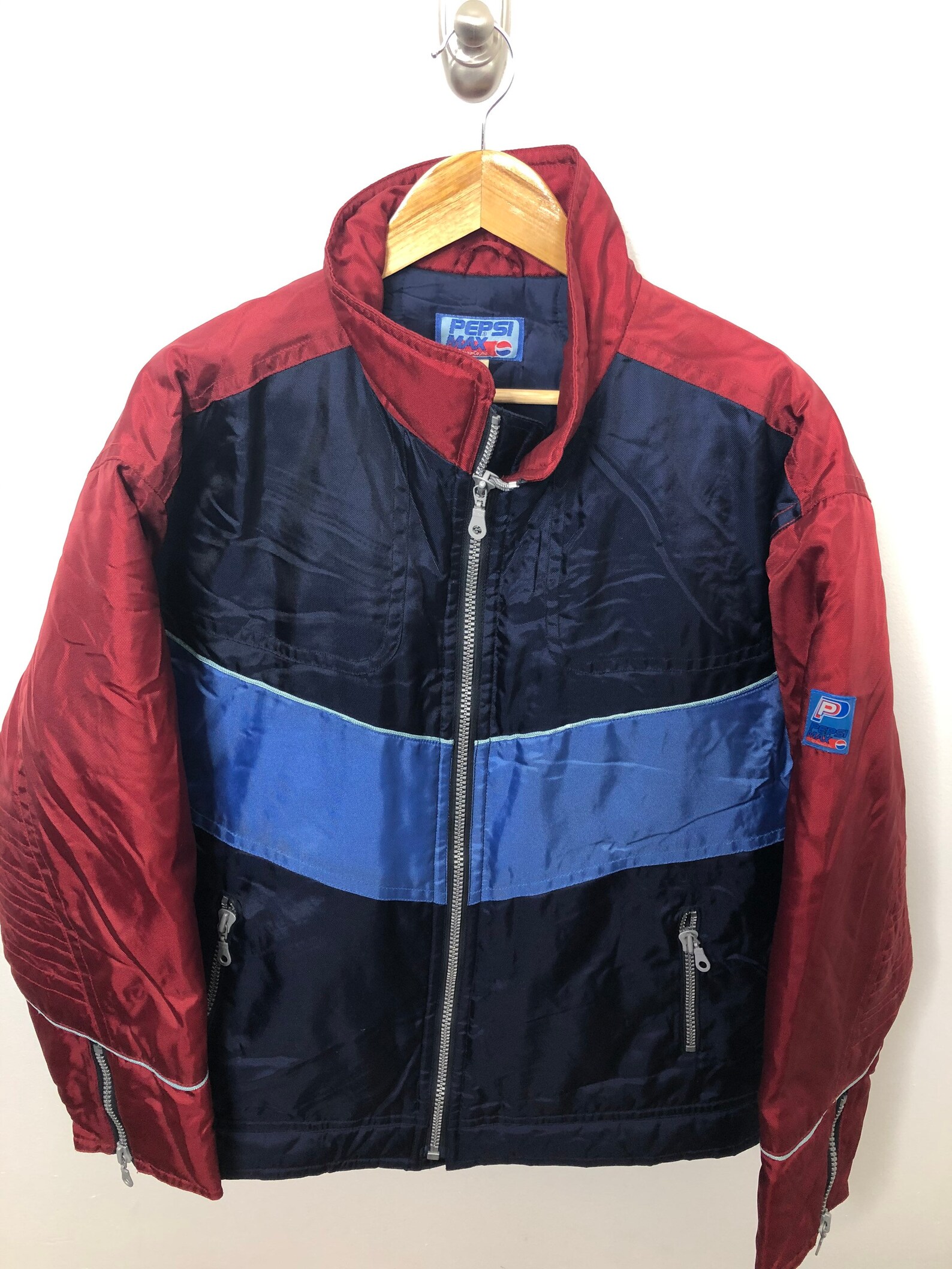 Vintage Pepsi Max Nylon Bomber Quilted Lined Color Block Men - Etsy