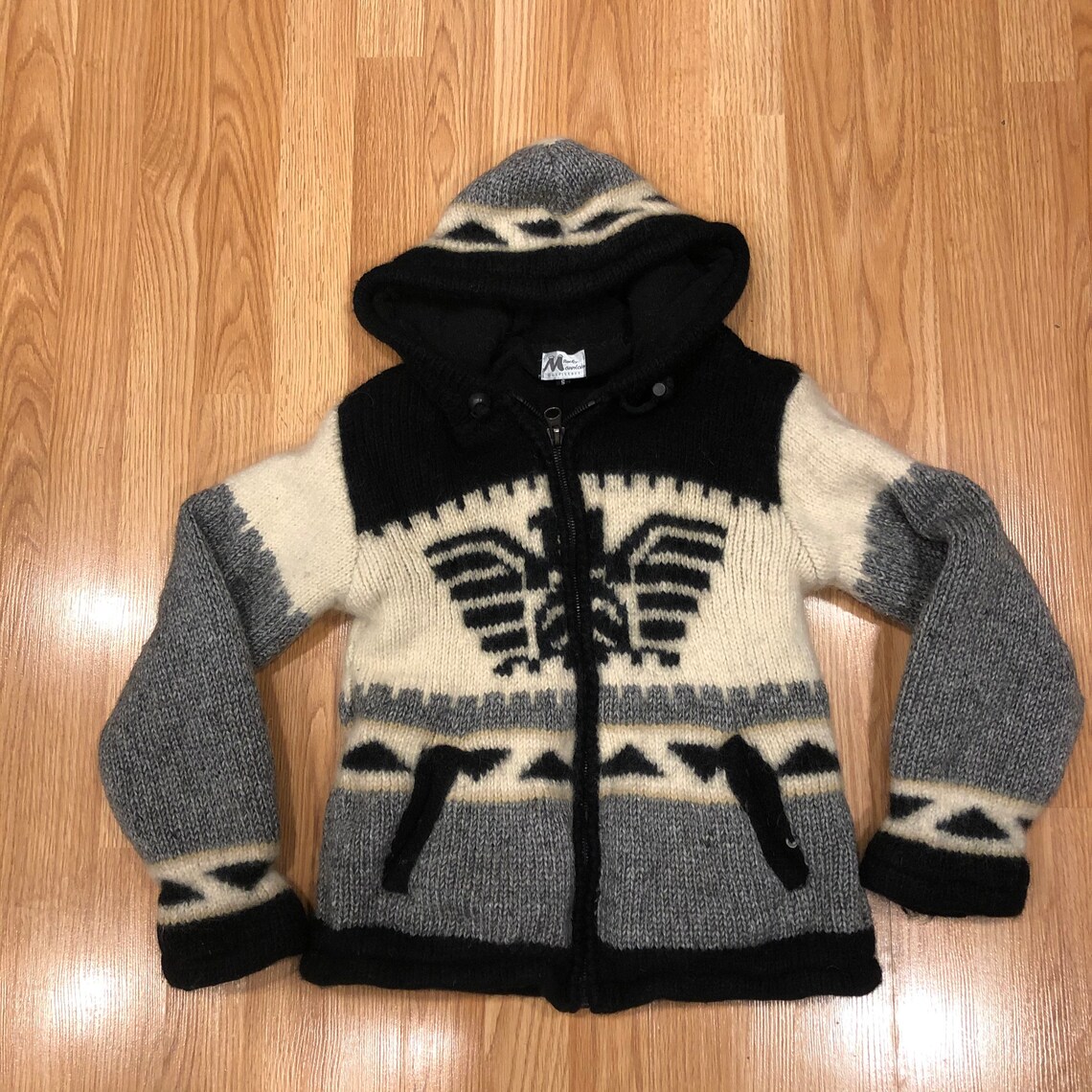 Cowichan Thunderbird Woman S Wool Nepalese Sweater Chunky knit Etsy