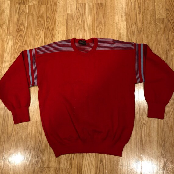Vintage Demetre Mens Large Ski Wool Pullover Sweater 80s Red | Etsy