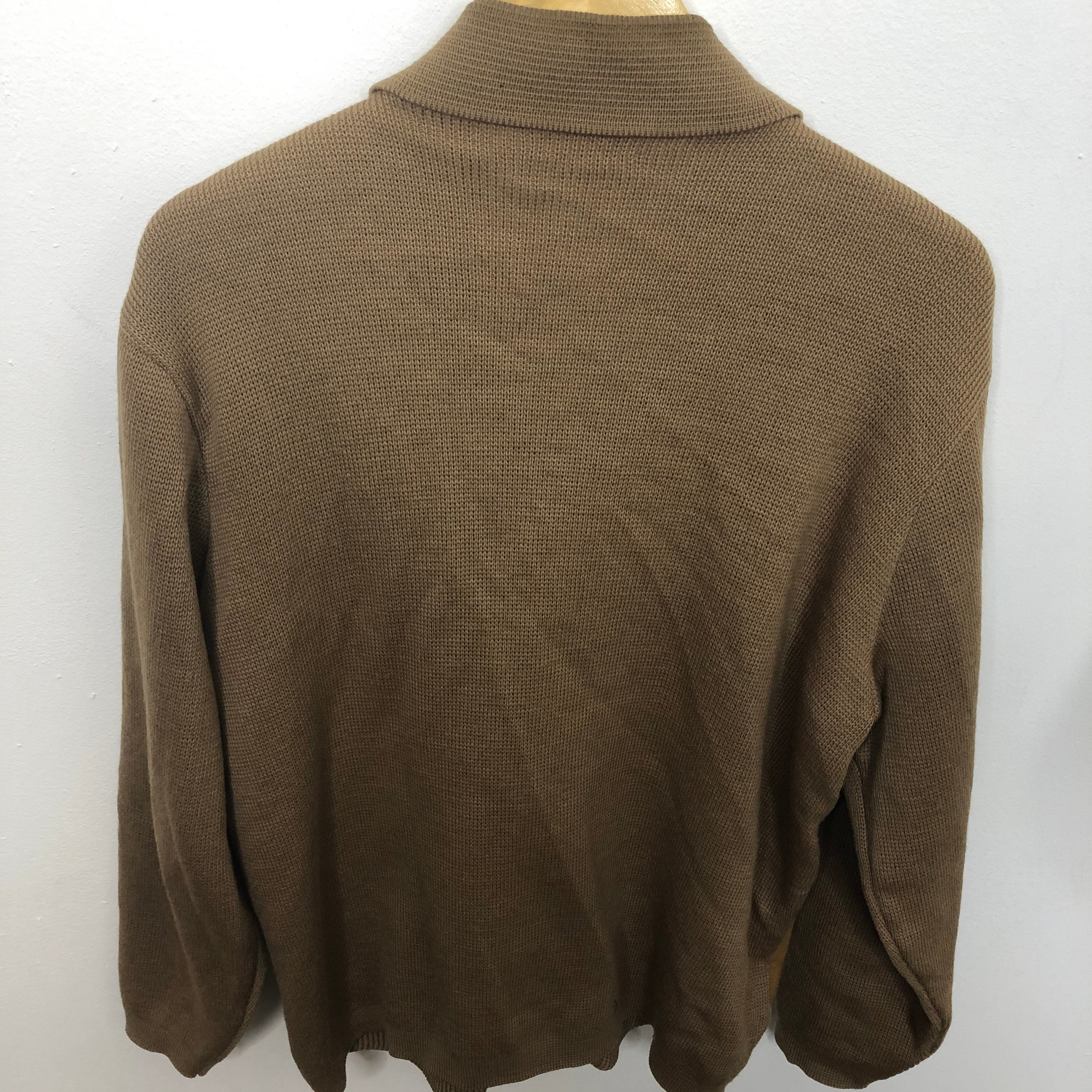 Vintage Tundra Brown Wool Suede Men XL Knit Cardigan Jacket | Etsy