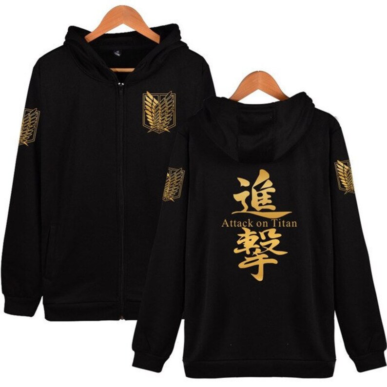 Anime Attack On Titan Hoodie Hoodie Shingeki No Kyojin Free Etsy