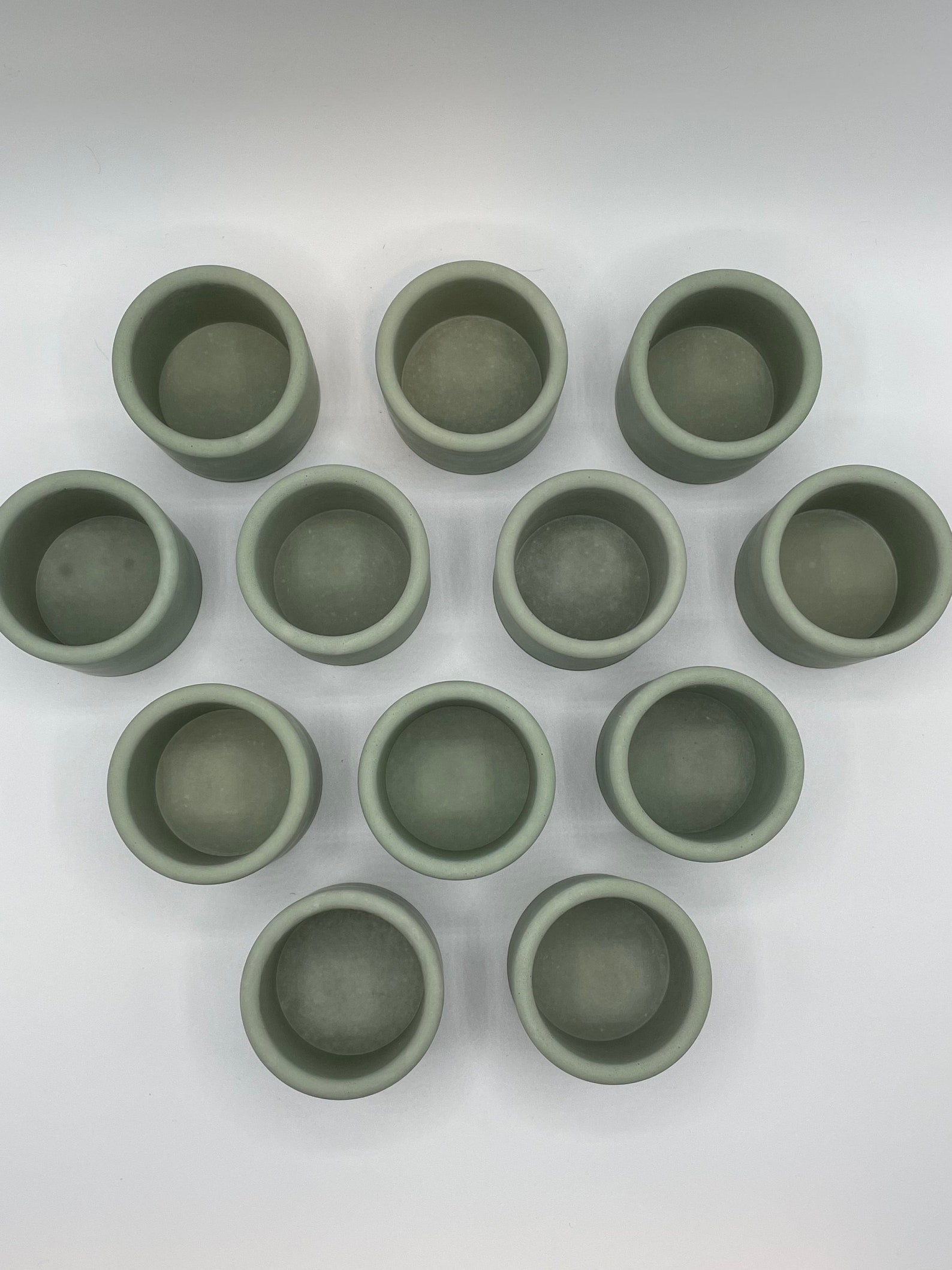 Luxury Cement Candle Vessel Concrete Planter SET OF 12 Sage Etsy