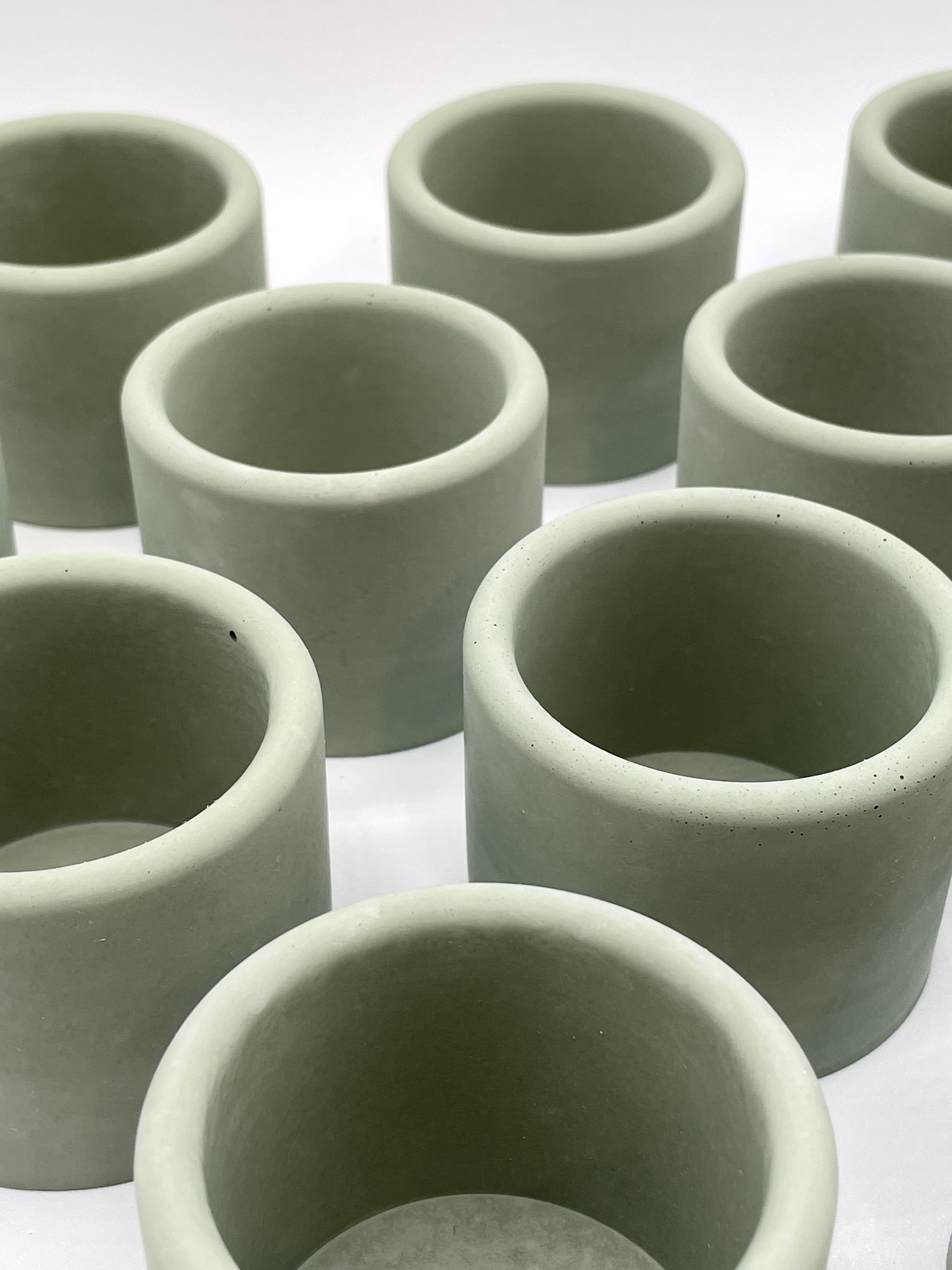 Luxury Cement Candle Vessel Concrete Planter SET OF 12 Sage Etsy
