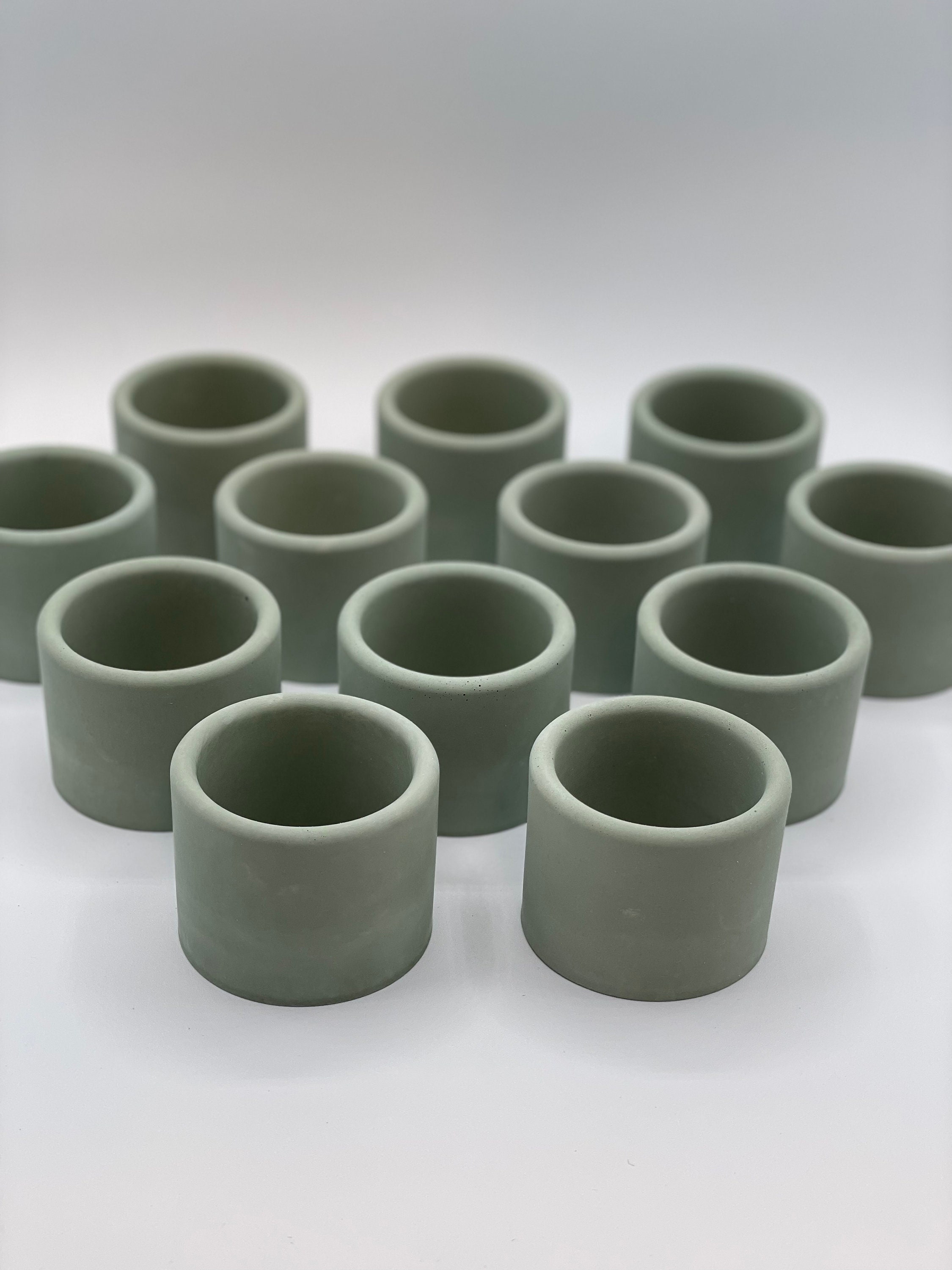 Luxury Cement Candle Vessel Concrete Planter SET OF 12 Sage Etsy