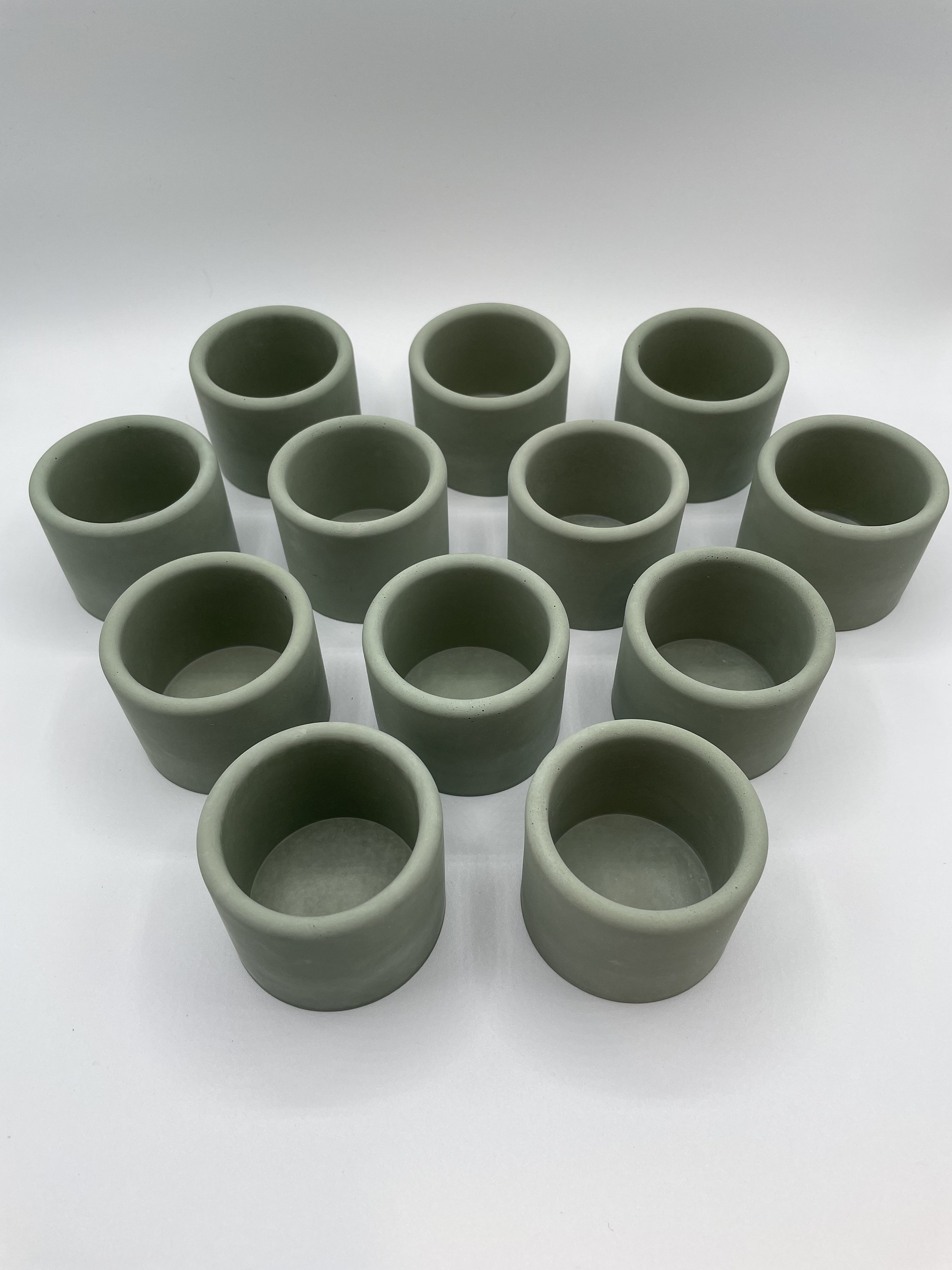 Luxury Cement Candle Vessel Concrete Planter SET OF 12 Sage Etsy