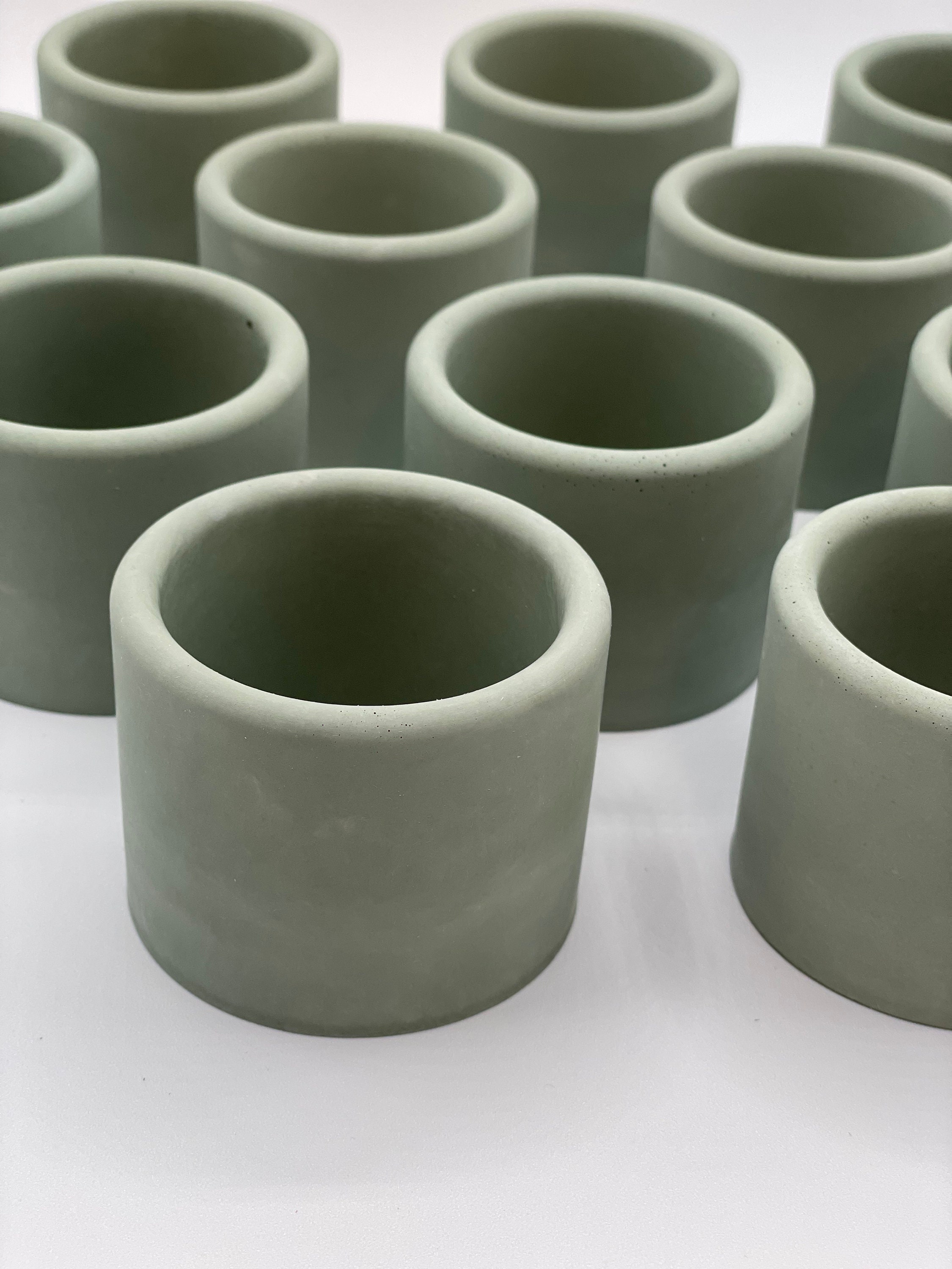 Luxury Cement Candle Vessel Concrete Planter SET OF 12 Sage | Etsy