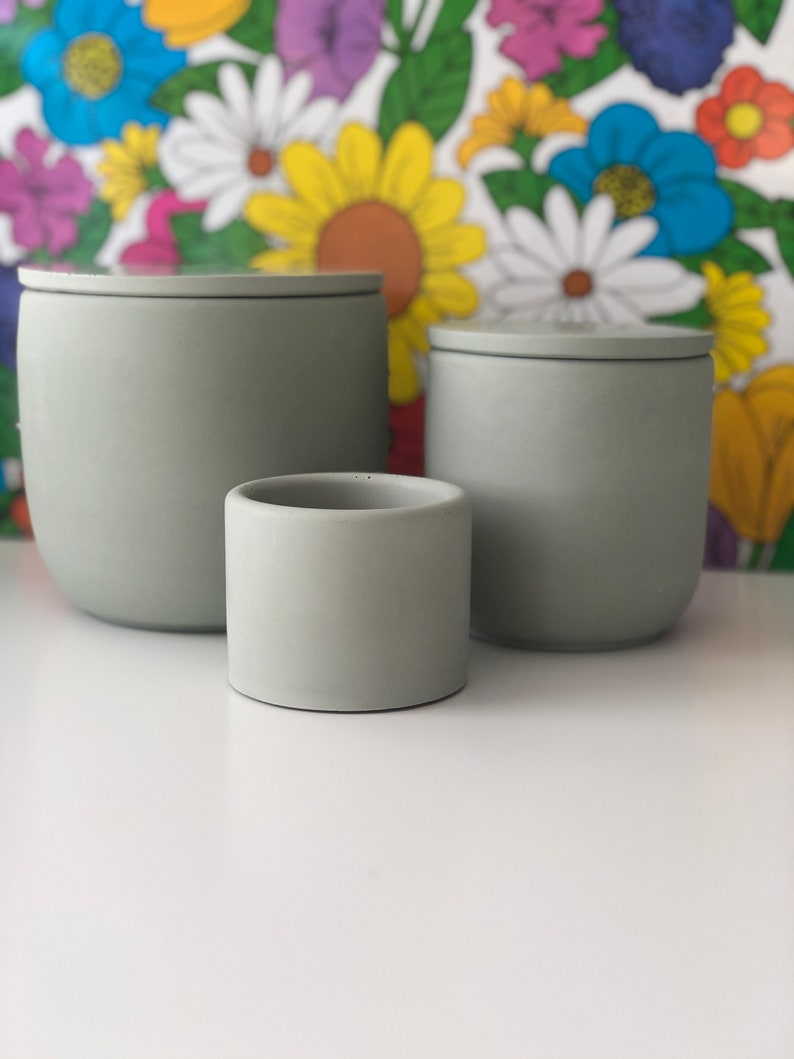 Luxury Cement Candle Vessel Concrete Planter Etsy