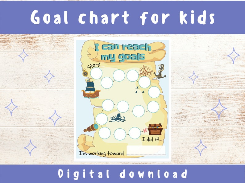 Goal Chart for Kids Printable Goal Chart for Kids Etsy