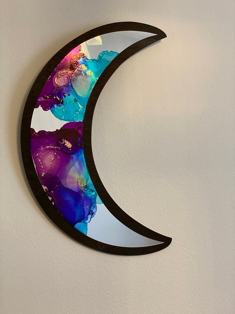 Moon Phase Alcohol Ink Mirrors image 7