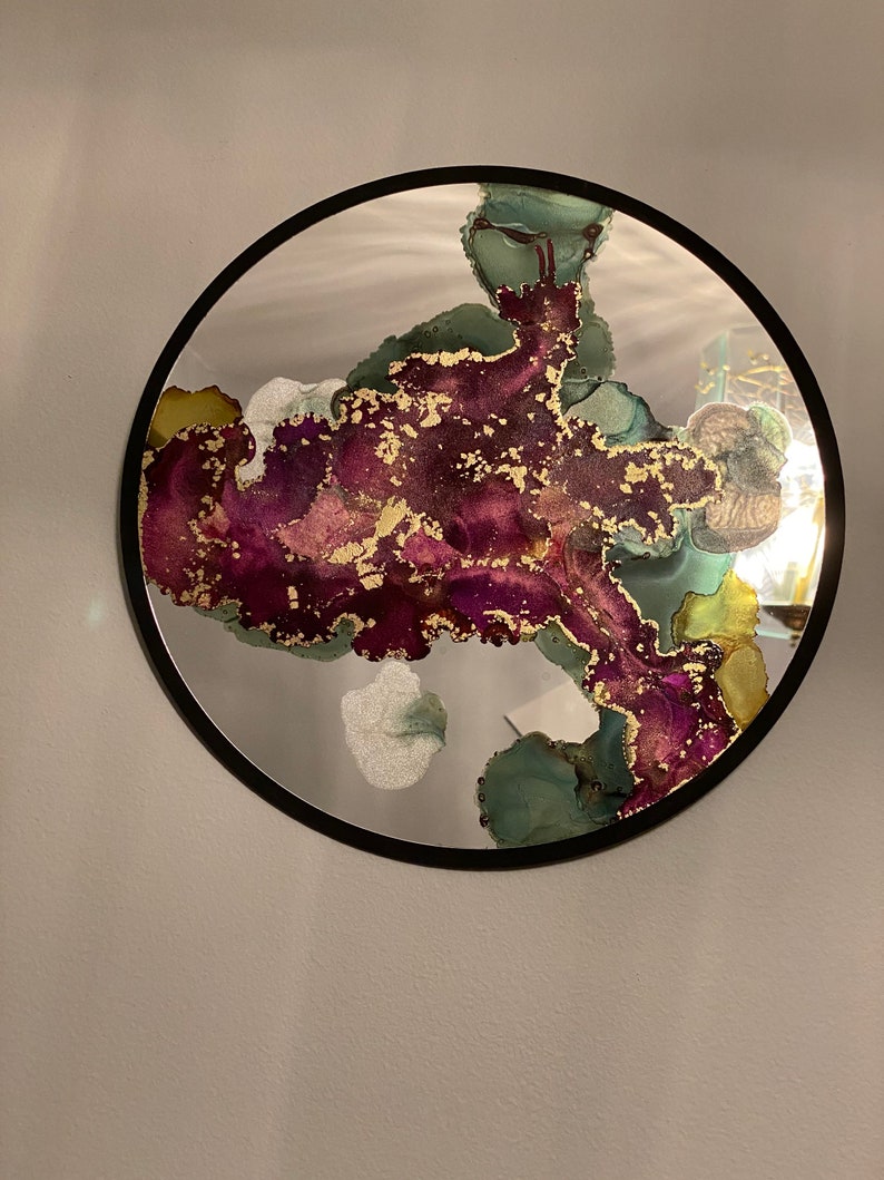 Moon Phase Alcohol Ink Mirrors image 3