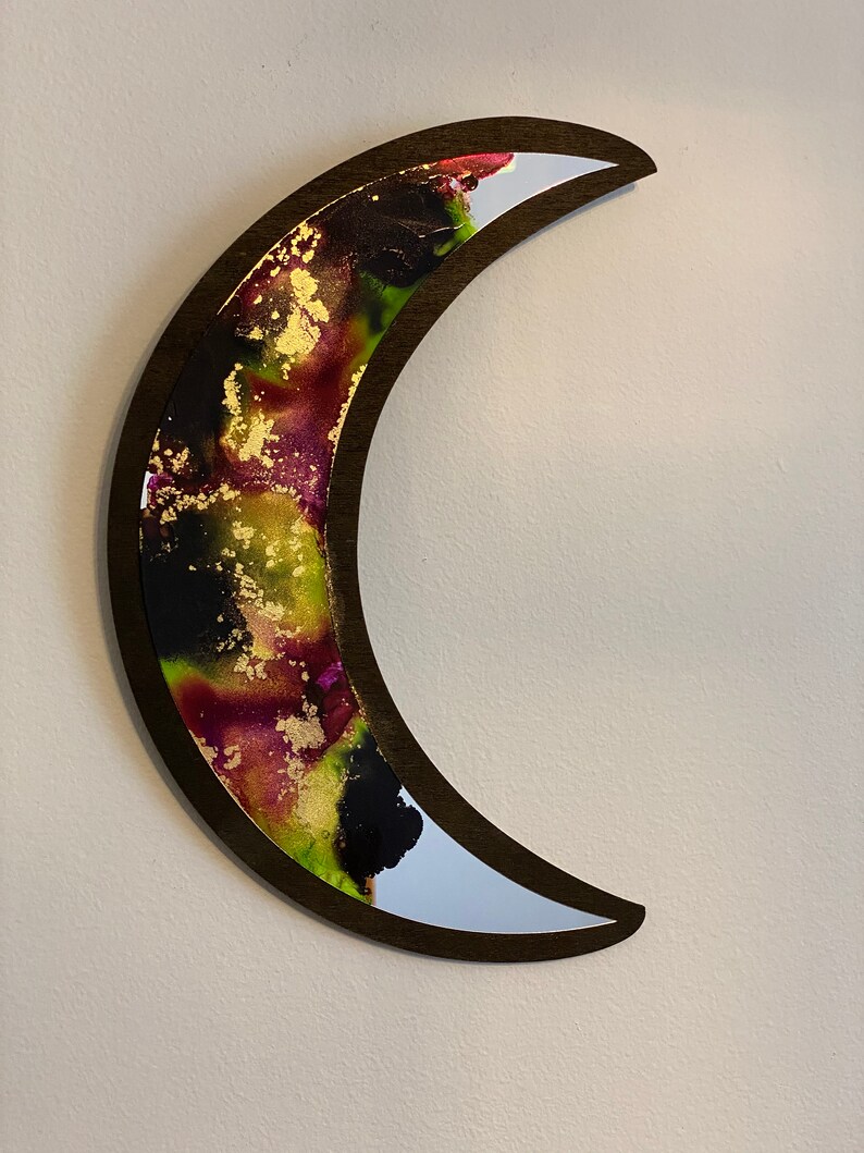 Moon Phase Alcohol Ink Mirrors image 5