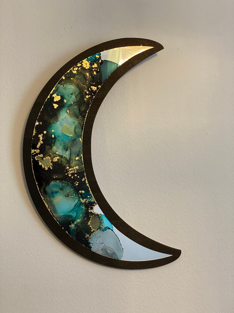 Moon Phase Alcohol Ink Mirrors image 8