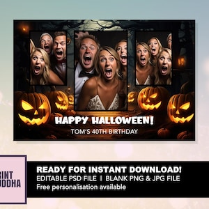 Halloween Photo Booth Template | 4x6 Halloween Photo Booth Template | Halloween Pumpkin Photo Booth Template | Pumpkin Photo Booth Template