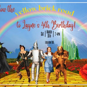Wizard of Oz birthday invitation