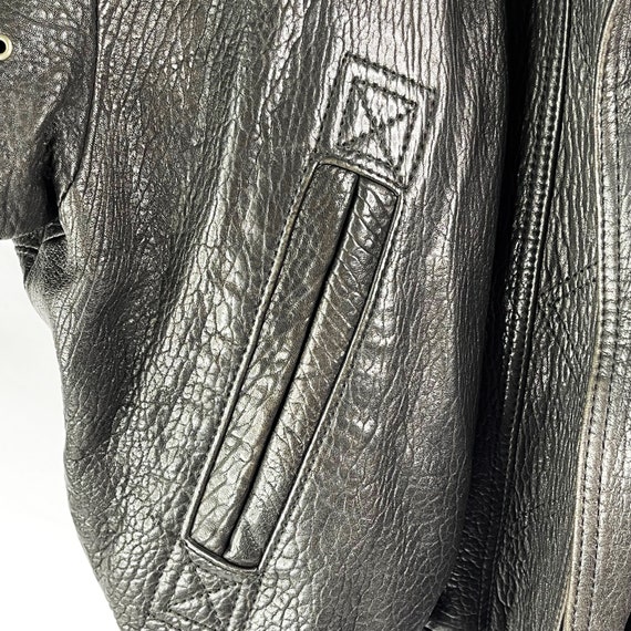 Marco Pierguidi Mens Size Italy 54 Leather Bomber Jacket Dark