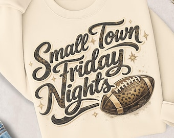 Small Town Friday Nights PNG | Football Mama Design | Friday Night Lights PNG | Y2K Football Design | Leopard Football PNG