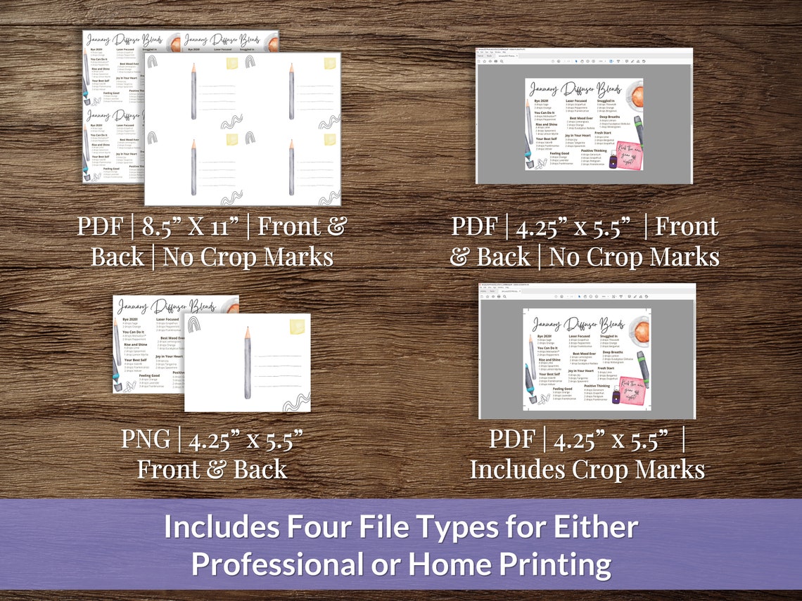 April Essential Oil Diffuser Recipe Postcards | Spring Diffuser Blends ...