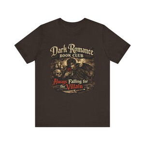Dark Romance Book Club Always Falling for the Villain Tee | Gothic Reader Shirt image 2