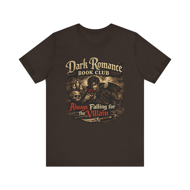 Dark Romance Book Club Always Falling for the Villain Tee | Gothic Reader Shirt image 2