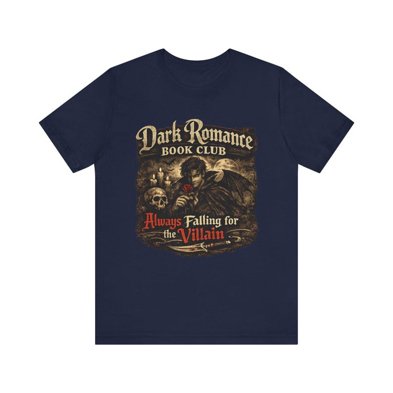 Dark Romance Book Club Always Falling for the Villain Tee | Gothic Reader Shirt image 6
