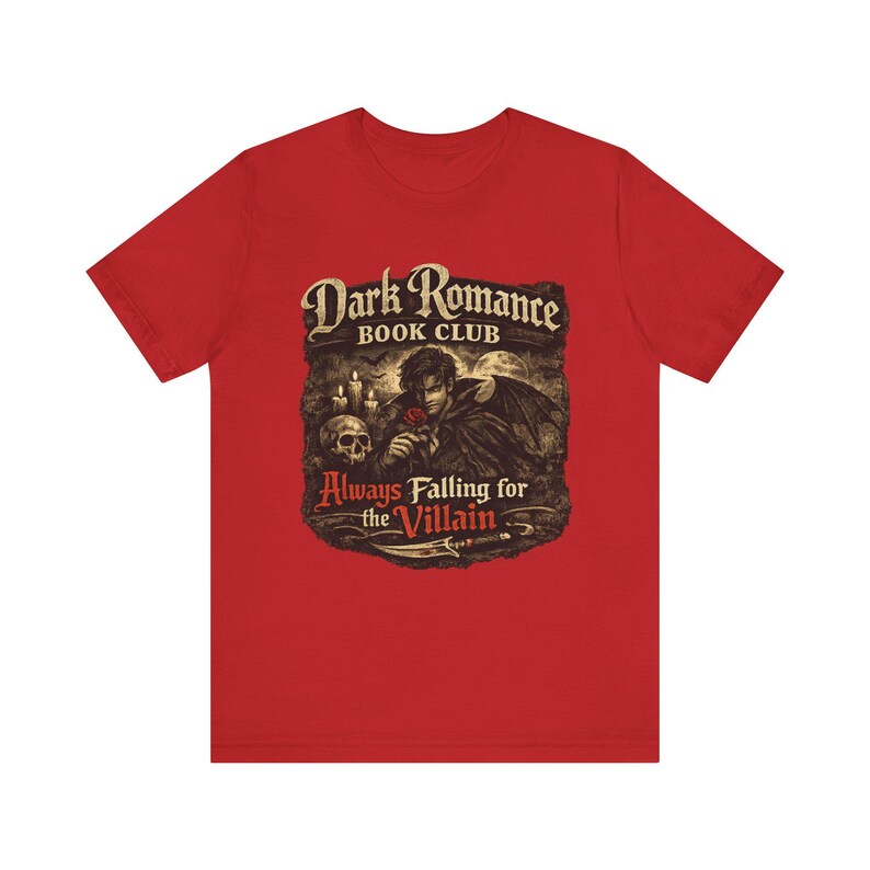 Dark Romance Book Club Always Falling for the Villain Tee | Gothic Reader Shirt image 8