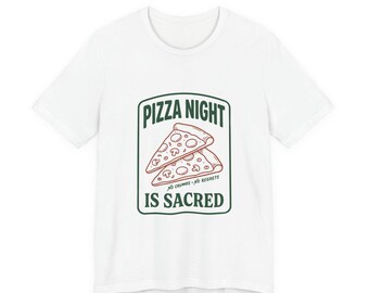 Pizza Night Is Sacred T-Shirt | Vintage Food Graphics, Retro Diner Pizza Tee