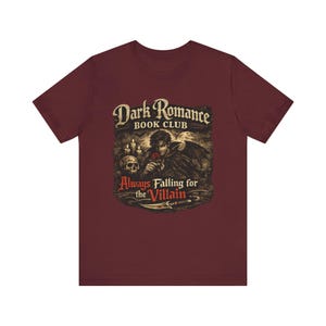 Dark Romance Book Club Always Falling for the Villain Tee | Gothic Reader Shirt image 7