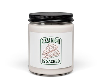 Pizza Night Is Sacred Candle | Vintage Food Graphics, Retro Diner Soy Candle