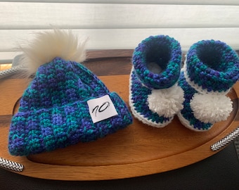 Handcrafted Baby Booties and Hat Set