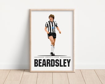 Peter Beardsley Newcastle Legend Artwork Print | Newcastle United | NUFC | Toon Army | Geordies | North East | Northern | Tyneside