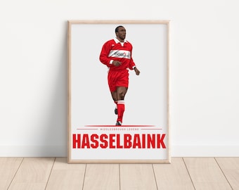 Jimmy Floyd Hasselbaink Middlesbrough Legend Artwork Print | Middlesbrough | Boro | MFC | UTB | North East | Northern | Teesside