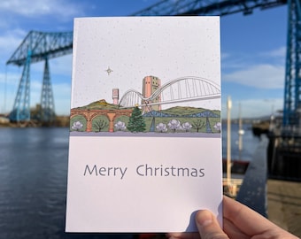 Teesside Christmas Card | Dorman Long | Transporter Bridge | Roseberry Topping | Yarm | Teesside | North Yorkshire | Middlesbrough | Boro