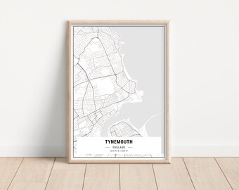 Map of Tynemouth Artwork | Print | Poster | Newcastle Upon Tyne | Tyneside | North East England | Geordies | Toon