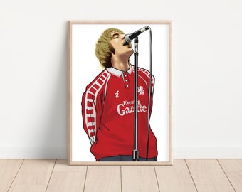 Liam Gallagher Middlesbrough Football Club Player Artwork Print | Middlesbrough | Boro | MFC | UTB | Northern | Teesside | Oasis