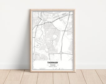 Map of Thornaby Artwork | Print | Thornaby On Tees | Stockton On Tees | Teesside | North East | Northern |