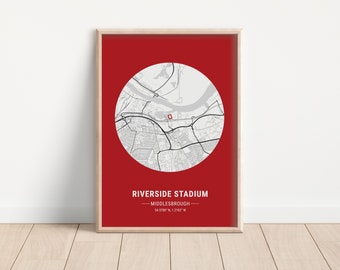 Riverside Stadium Map Print Artwork | Print | Teesside | Middlesbrough FC | MFC |Boro | UTB