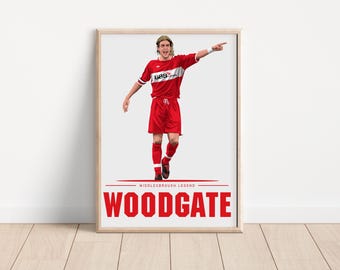 Jonathan Woodgate Middlesbrough Legend Artwork Print | Middlesbrough | Boro | MFC | UTB | North East | Northern | Teesside