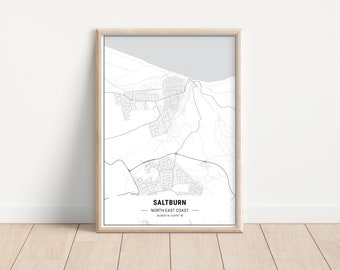 Map of Saltburn Artwork | Print | Poster |Teesside | Saltburn By The Sea | Saltburn Artwork | Saltburn Pier | North East Coast