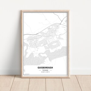 Map of Guisborough Artwork | Print | Poster | Guisborough Town | Teesside | North East England | North Yorkshire