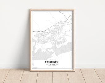 Map of Guisborough Artwork | Print | Poster | Guisborough Town | Teesside | North East England | North Yorkshire